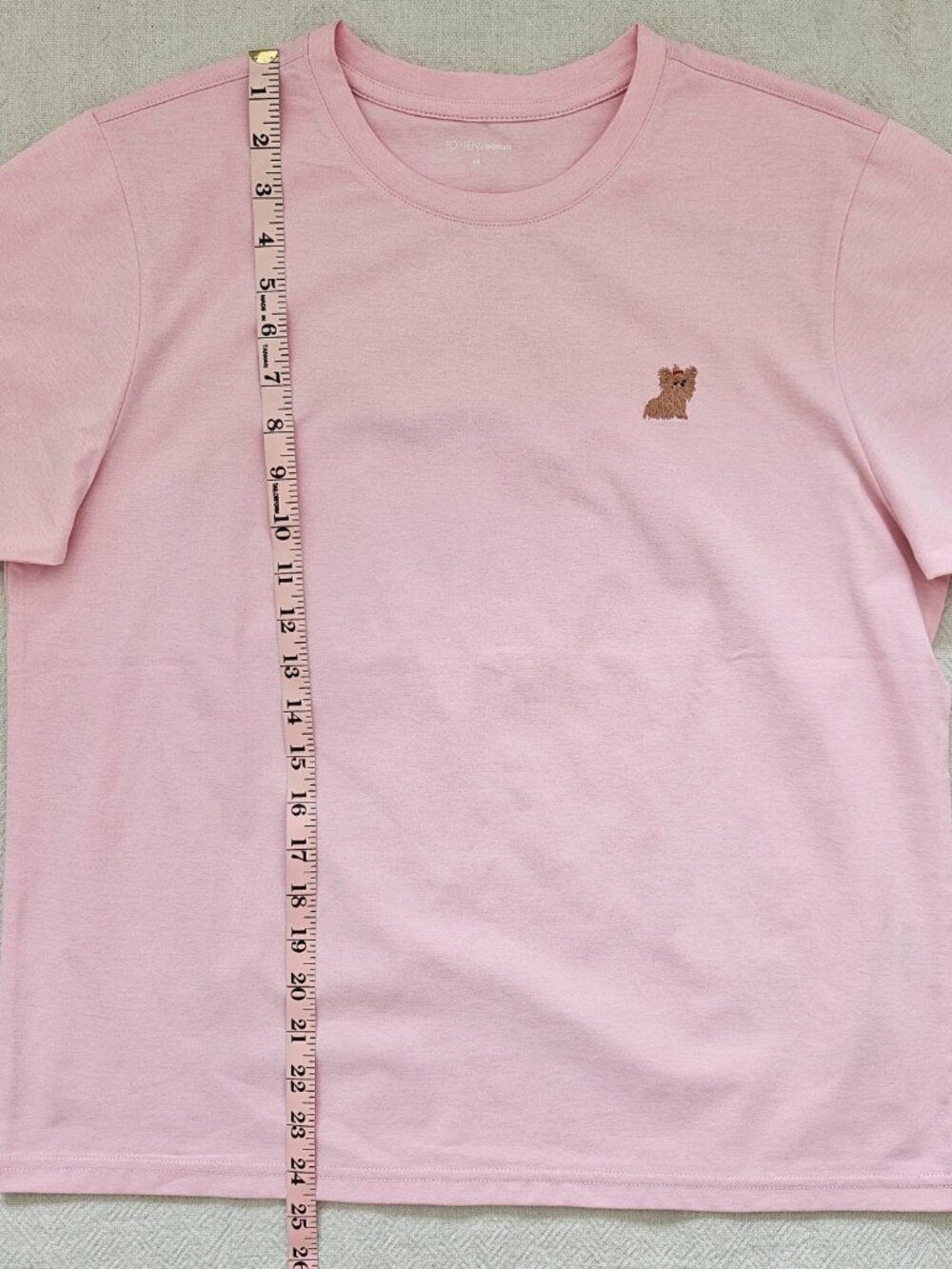 Pink Puppy Embroidery T-Shirt Minimal Tee Size 95/M NWOT - Picture 7 of 10